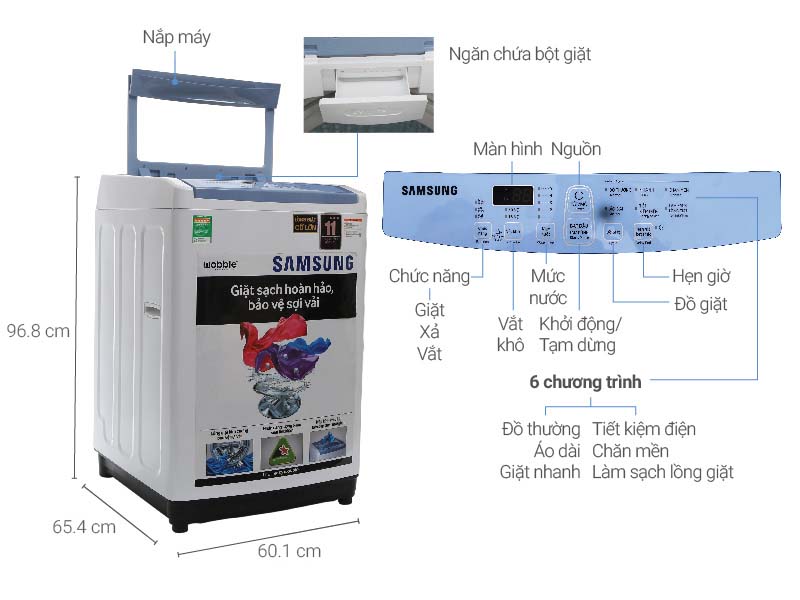 Máy giặt Samsung 8.5 kg WA85M5120SW/SV