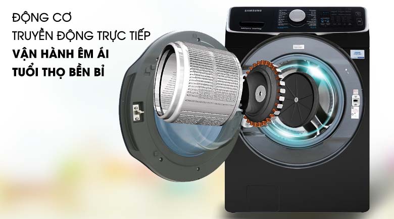 Vệ sinh lồng giặt - Máy giặt sấy Samsung Add Wash Inverter 19 kg WD19N8750KV/SV