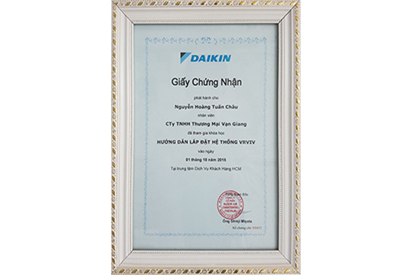 Chứng nhận Daikin